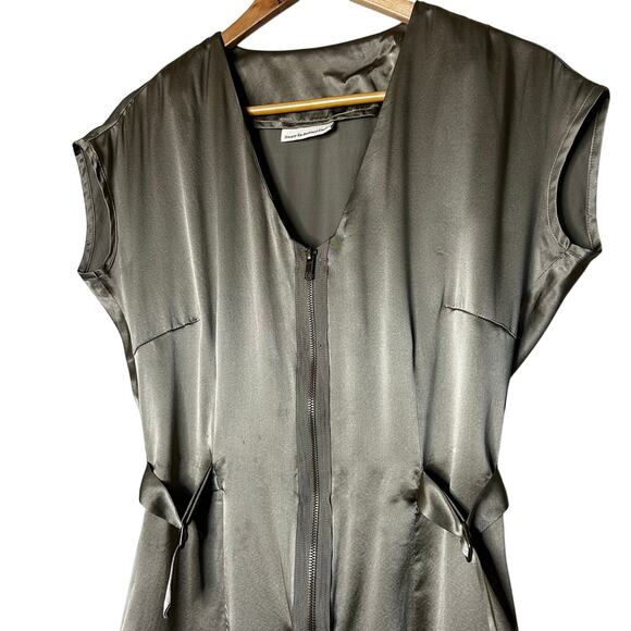 Society for Rational Dress Silk Mini Dress Sz S Sleeveless Taupe Party Cocktail - Picture 2 of 8